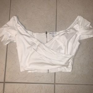 Express Cropped White Top
